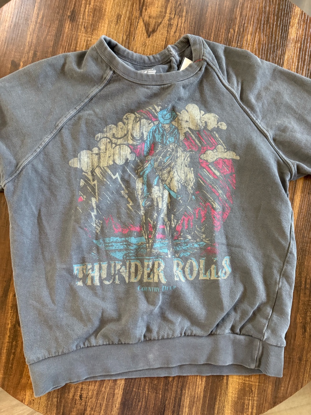 Thunder Rolls Graphic Pullover Sweatshirt in Charcoal